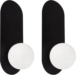 Sienas siena Beliani LEISI melna — 2 sienas lampu komplekts, modelis 623332 Bel