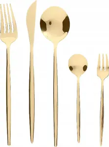 Galda piederumu komplekts Beliani Rigatoni 30 gab., zelta pārklājums, nerūsējošā tērauda