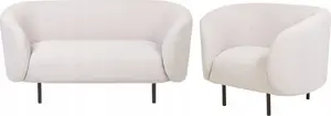 3-seater upholstered sofa Beliani LOEN beige, fabric-covered three-person couch