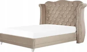 Gulta Beliani AYETTE ar samta apdari 180 x 200 cm pelēki bēšs