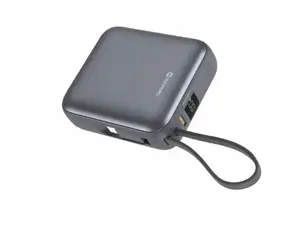 Power Bank SWISSTEN SPACE 10000 mAh with built-in USB-C cable 35W Silver