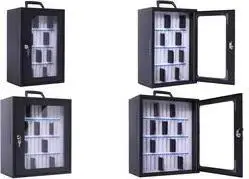 pavo Smartphone Cabinet for 48 Smartphones, dark gray, Steel/Plexiglass