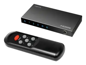HDMI video switch LOGILINK HD0062 with USB-C power, supports up to 4K/2160p and 3 HDMI inputs
