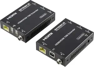 HDMI Extender Set SpeaKa Professional SP-11562928 — PC-controlled, 4K@60Hz over CAT6 up to 70m, Black