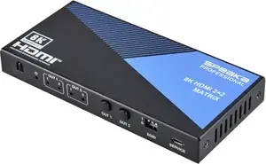 HDMI Matrix Switch 2x2 SpeaKa Professional SP-11571776 – 8K@60Hz Ultra HD capable, Black