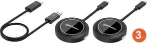 MANHATTAN 1080p Wireless HDMI Presentation Set 3-piece with HDMI Receiver and 2 USB-C Transmitters (model 154598), black