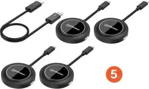 MANHATTAN 1080p Wireless HDMI Presentation Set with HDMI Receiver and 4 USB-C Sender Modules (5-piece, black)