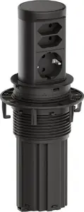 Сетевой удлинитель Bachmann ELEVATOR2 BM0020498 с 1x CEE7/3 и 2x Euro розетками, RAL9005, кабель 2,0 м