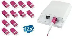 Optisko šķiedru savienotāju komplekts LOGILINK FA03LC9 — 2× LC Duplex (OM4 violets), SC‑Simplex izvads, 1 gab.