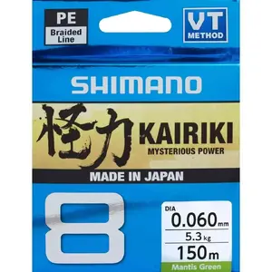 Braided fishing line Shimano Kairiki 8 0.060 mm 150 m 5.3 kg M. Green