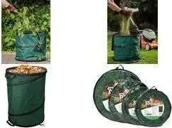 BRADAS Gartensack POP UP TQ-BS175 175 л, водонепроницаемый солнцезащитный садовый мешок, тёмно‑зеленый