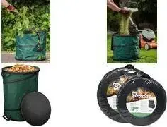 BRADAS Gartensack POP UP HARD 175 л, водонепроницаемый UV‑стойкий садовый мешок, тёмно‑зеленый
