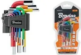 Hex Key Set BRADAS DIY-HKH42-SH/B — 9-piece S2 steel multicolour internal hex keys