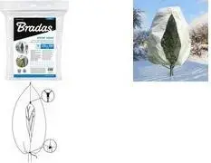 Plant Winter Fleece Cover BRADAS AWWC503120180 for 760 mm Diameter, 50 g/m², 1.2 x 1.8 m, white