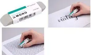 Eraser TOMBOW MONO sand ES-512B — natural rubber, gray, micro-sand particles for ink removal, 1 piece