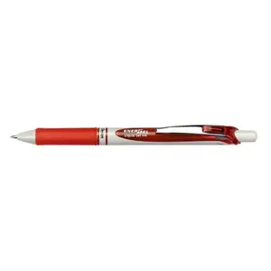 Шариковая гелевая ручка PENTEL EnerGel Roller ECO, выдвижная, красная — 1 шт, красный/серебристый/белый