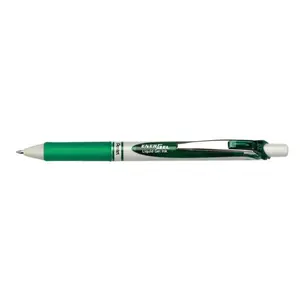 Шариковая роллер-ручка PENTEL EnerGel Roller ECO BL77E-DX — зелёные чернила, корпус зелёный/серебристый/белый, 1 шт.