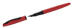 Перьевая ручка Pelikan 300010133, картриджная заправка, красная, синяя паста, 1 шт.