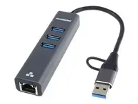 Adapteris PREMIUMCORD USB‑C/USB‑A uz Gigabit + 3× USB 3.2 Photo 5