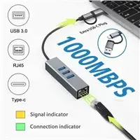 Adapteris PREMIUMCORD USB‑C/USB‑A uz Gigabit + 3× USB 3.2 Photo 14