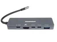 Adapter PREMIUMCORD USB-C to HDMI 4K@60Hz + 10G USB3.2 A + 2×10G USB-C with PD