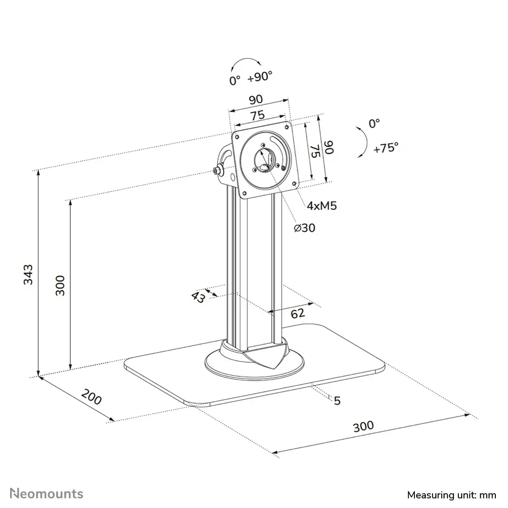 Neomounts DS15-631BL1 galda statīvs Photo 13
