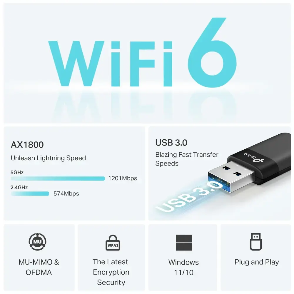 TP‑LINK Archer TX23U AX1800 USB Wi‑Fi 6 adapteris Photo 4