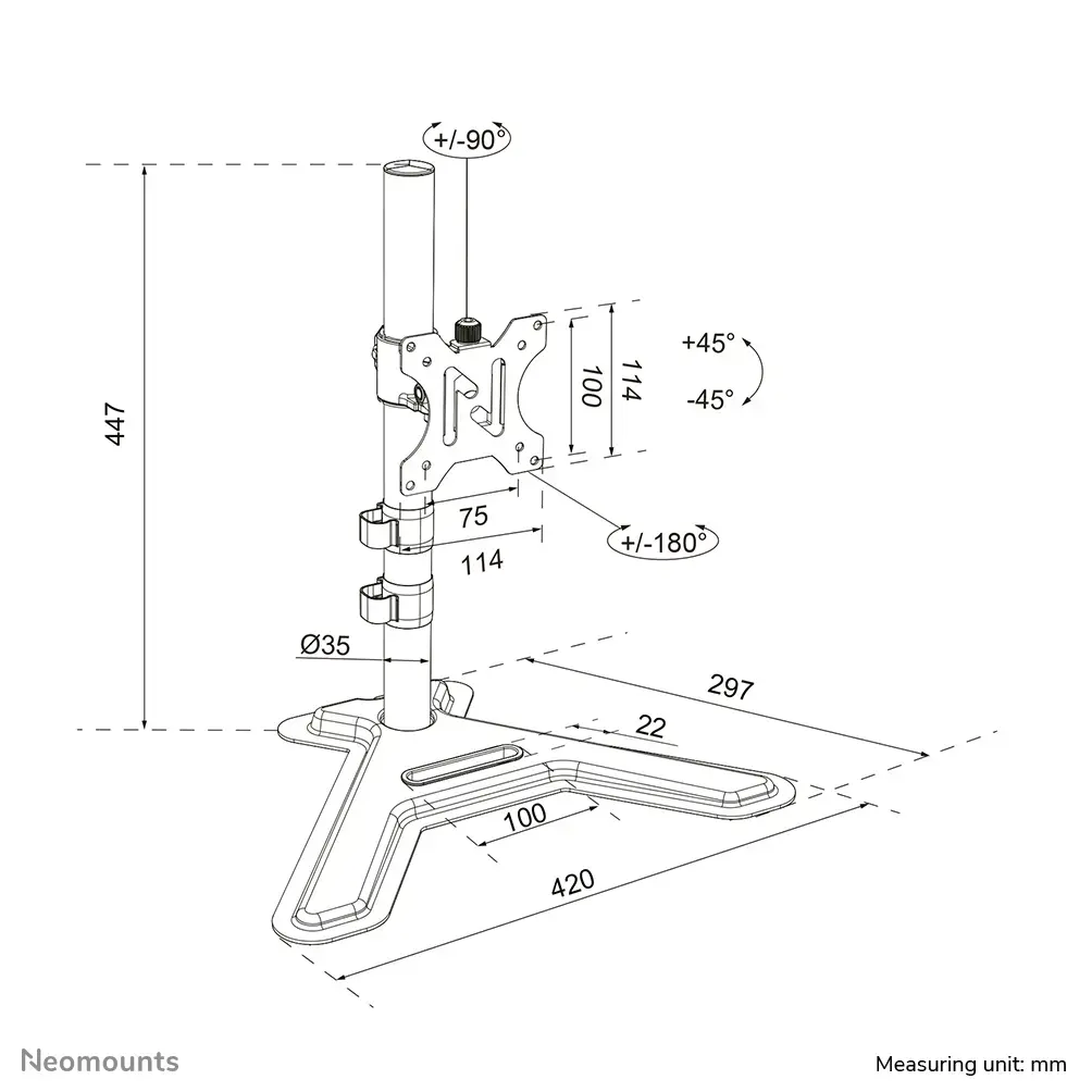 Neomounts DS45-600BL1 подставка для монитора Photo 12