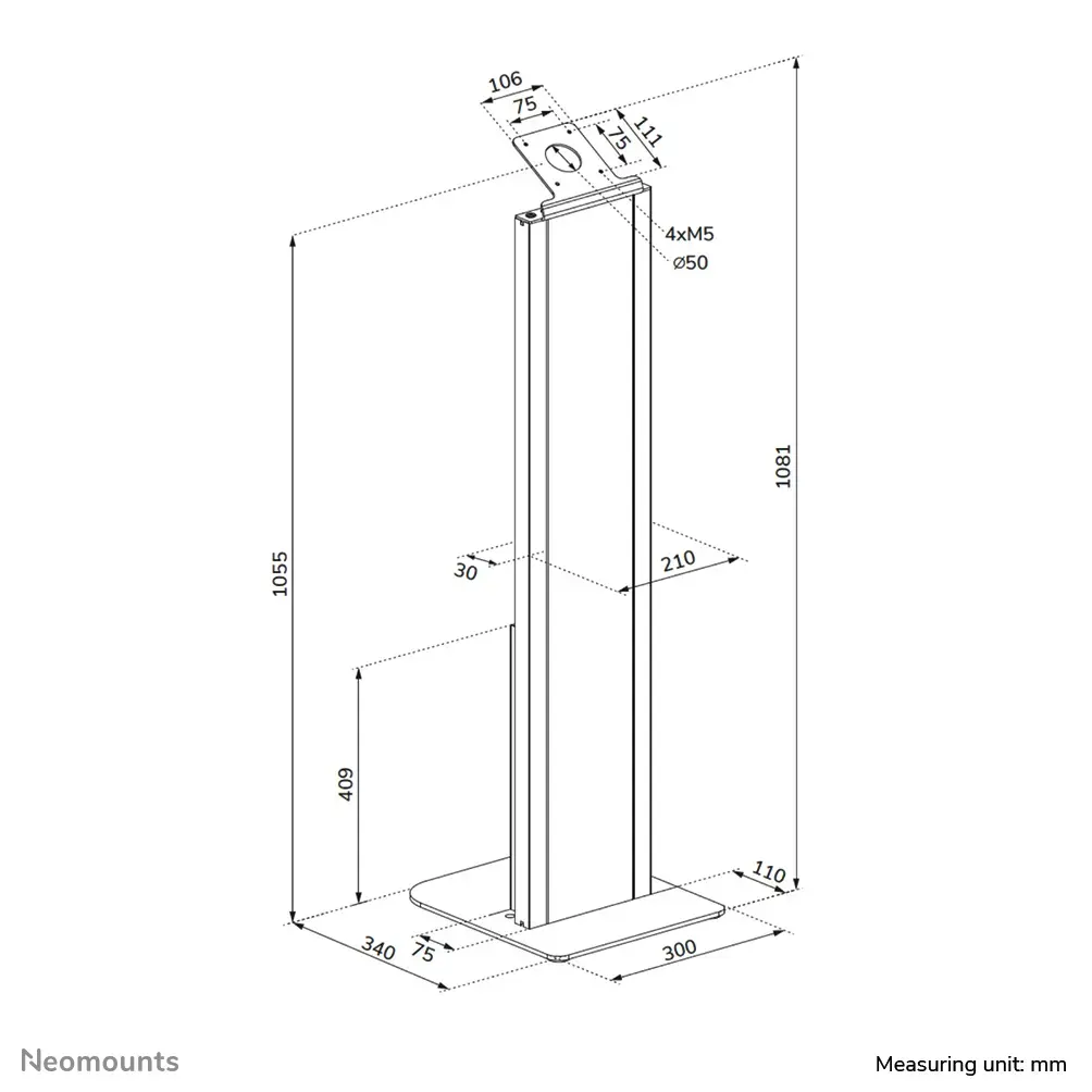 Neomounts FL15-628BL1 planšetdatora grīdas statīvs Photo 11