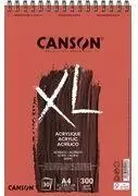 CANSON Studienblock XL ACRYLIC skiču bloks A4, 30 lapas, 300 g/m², augšējā spirāle, balts