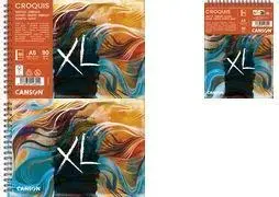 CANSON альбом для набросков и учебных работ XL SKIZZE Waves, DIN A5, 90 г/м², 80 листов, спираль, жёсткая подложка