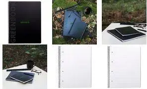 Notebook RHODIA GREENBOOK Collegeblock DIN A4+ lined, black cover made from 100% recycled material, 1 piece