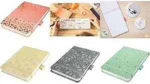 Notepad sigel Jolie Beauty Mystic Sun — DIN A6+ dot grid, 100 g/m² white paper, hardback (JN356)