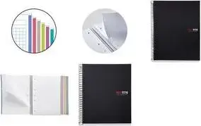 MIQUELRIUS college bloks Notebook THE ORIGINAL A4 rūtiņots 150 lapas 70 g/m² balts papīrs melna vāka