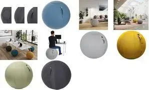 Sēdēšanas/fitnesa bumba Alba MHBALL K — sēdvietas diametrs 650 mm, iekšējais bumbulis PVC, pārvalks poliesters, haki