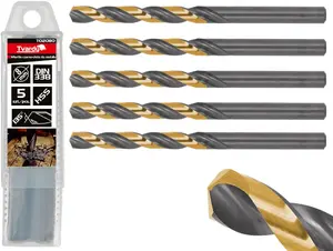 Drill bit for metal Tvardy HSS 8.00 mm — high-speed steel, black-gold finish