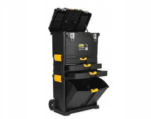 Tool trolley Keltin with organizer, 4 plastic drawers, mobile tool storage