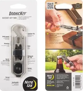 Keychain multi-tool NITEIZE MicroTool DoohicKey stainless steel KMTRT-11-R3