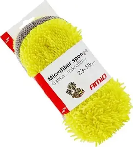 Car wash microfiber sponge Amio AMI-02516 – 23 x 10.5 x 5 cm, 63 g, yellow