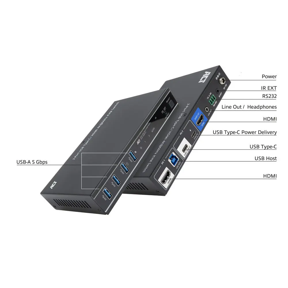 ACT 2-Port USB-C/HDMI 4K KVM Switch AC7922 Photo 3