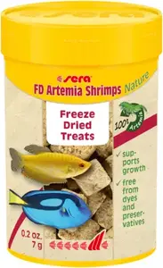 Сухой корм для рыб sera FD Artemia Shrimps Nature — солёные креветки 0.007 кг 0.1 л