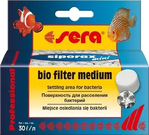 Filtra pildviela Sera Siporax Mini 35 g — bioloģiska keramiska pildviela akvārijiem