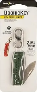 Keychain Knife NITEIZE KMTK-08-R7 — compact folding utility blade on key ring, Olive