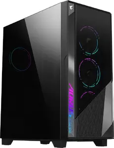 PC Midi Tower korpuss GIGABYTE GB-AC500G ST — melns, ATX/EATX/MicroATX/Mini-ITX, 3x120mm priekšā, 1x120mm aizmugurē, 2x3.5" + 2x2.5"