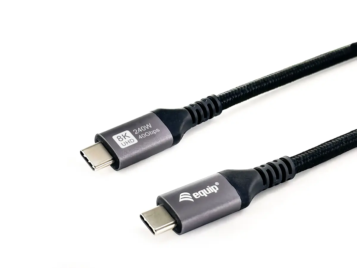 EQUIP USB4 C–C kabelis 128380, 0.5 m, 240W, 40Gbps Photo 2