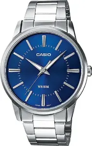 Rokaspulkstenis CASIO MTP-1303PD-2AVEG vīriešu, analogs, tērauda aproce, kvarca mehānisms, zils ciparnīca