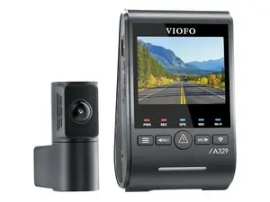 Dash camera VIOFO A329S 2CH GPS — 2-channel, up to 3840×2160, GPS, Wi‑Fi, 2.4" display, MicroSD up to 512GB, H.264