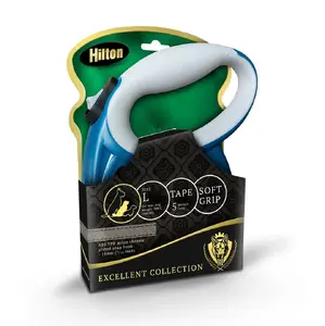 Retractable Dog Leash Hilton Smart Dog Tape L — navy-gray, 5 m, for dogs up to 30 kg