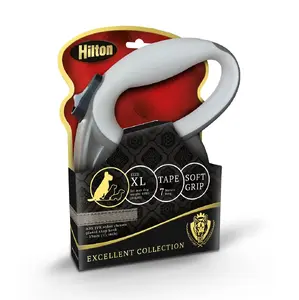 Retractable Dog Leash Hilton Smart Dog Tape XL 7 m for Dogs up to 40 kg — Brown/Beige