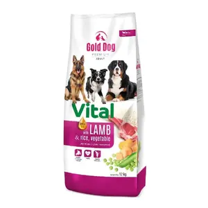 Сухой корм для собак GOLD DOG Premium Vital ягнёнок и рис, для взрослых средних и крупных пород, 12 кг, 26% белка, 14% жира